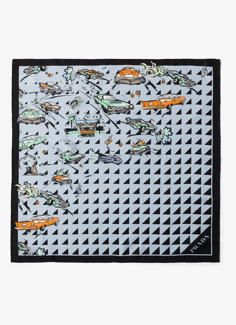 Jedwabny szal Prada 55 x 55 cm