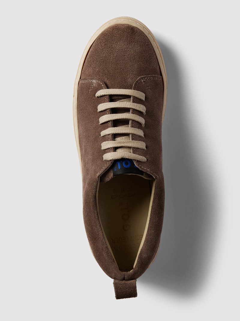 Sneaker aus Leder in hellbraun