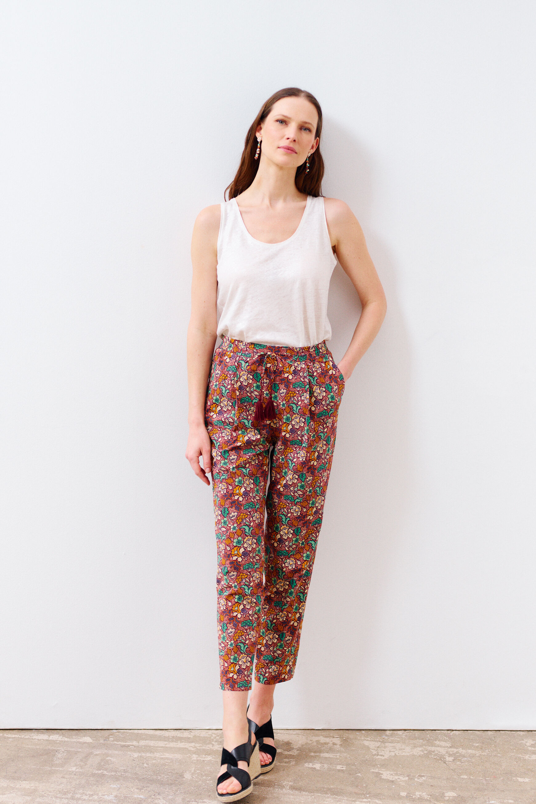 pantalon bijou marron fonce femme