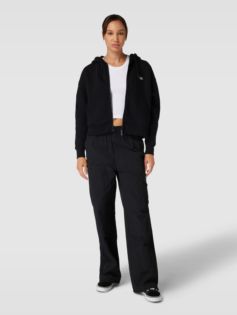 Sweatjacke in unifarbenem Design Modell 'OAKPORT' in schwarz