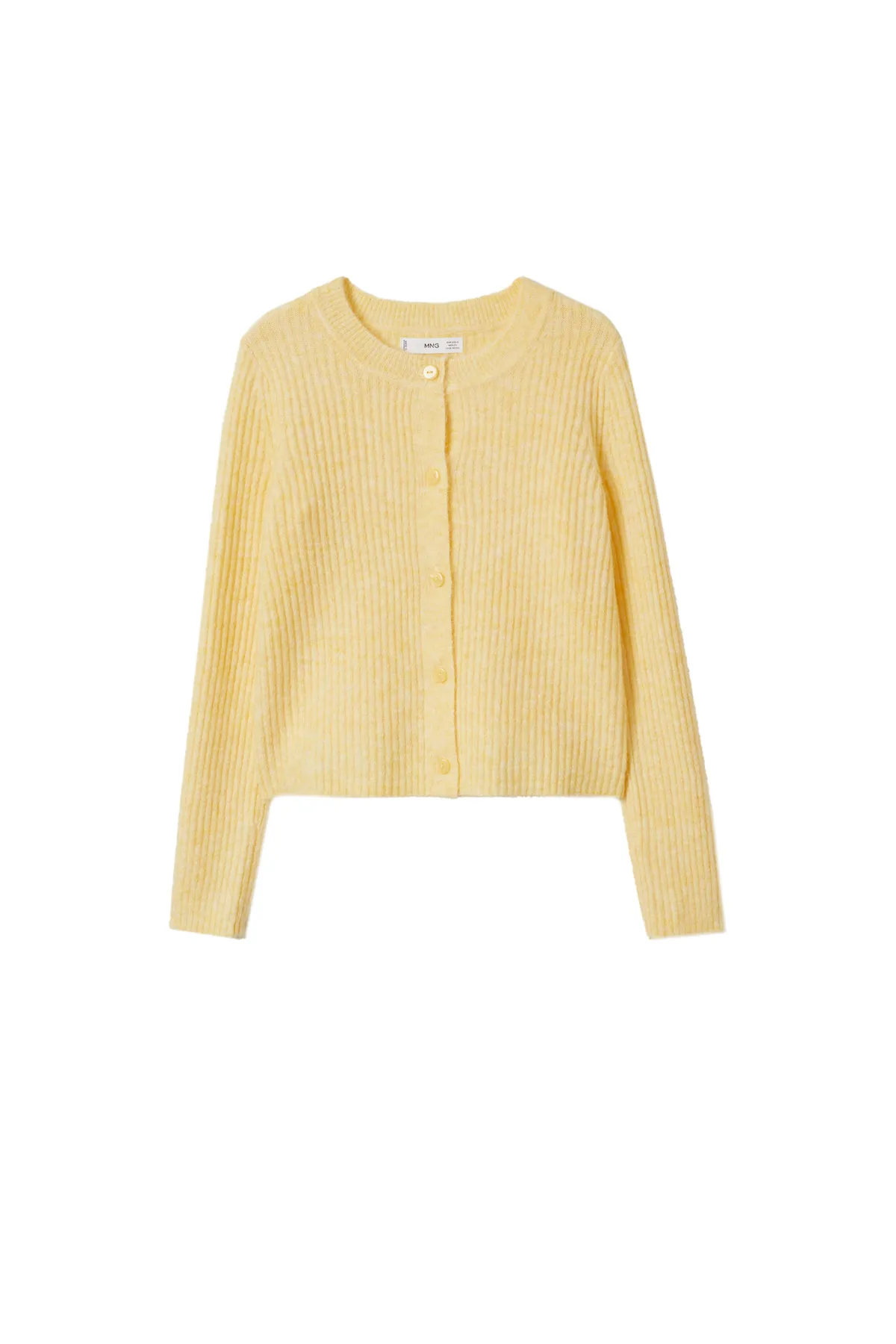 MANGO  Strickjacke - Gelb - Slim Fit