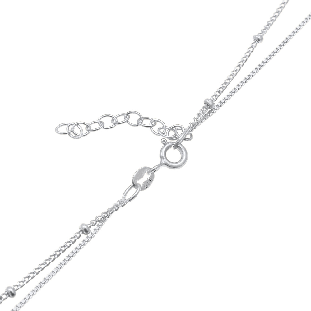 Elli Elli Collier Layer Kugelkette Kreis Plättchen 925 Silber collier