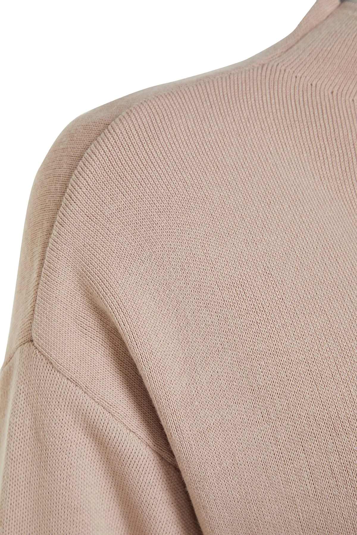 Trendyol Modest  Steinfarbener Strickpullover mit Stehkragen und Blockfarben TCTAW22AK0054