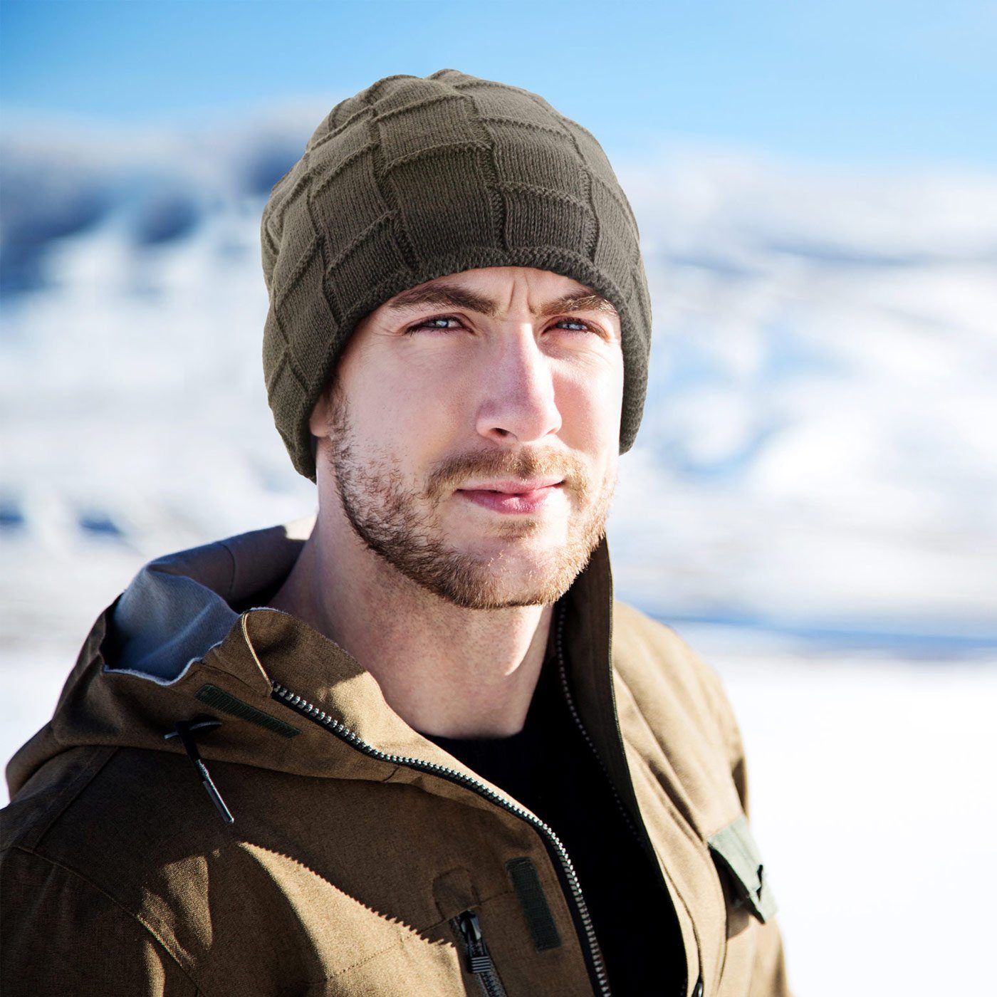 compagno Strickmütze (1-St) Gefütterte Beanie Wintermütze Damen Herren Mütze Haube Winter Herbst