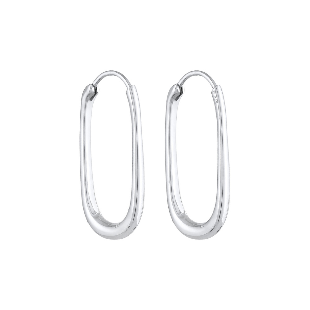 Elli PREMIUM Elli PREMIUM Boucles d'Oreilles Créoles pour dames Ovale élégant intemporel de ba Boucles d'oreilles