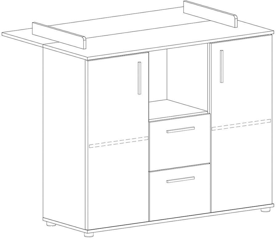 arthur berndt Babyzimmer-Komplettset Bente, (Set, 3-St., Kinderbett, Schrank, Wickelkommode), Made in Germany; mit Kinderbett, Schrank und Wickelkommode