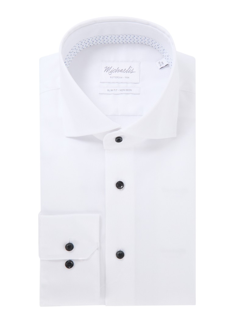 Michaelis Slim fit -paita, jossa irrotettava kaulus ja leikkaus