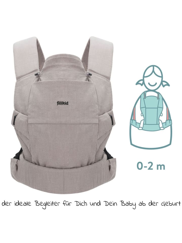 fillikid Babytrage Natural ab 3,5 -20 kg in grau günstig kaufen onesize