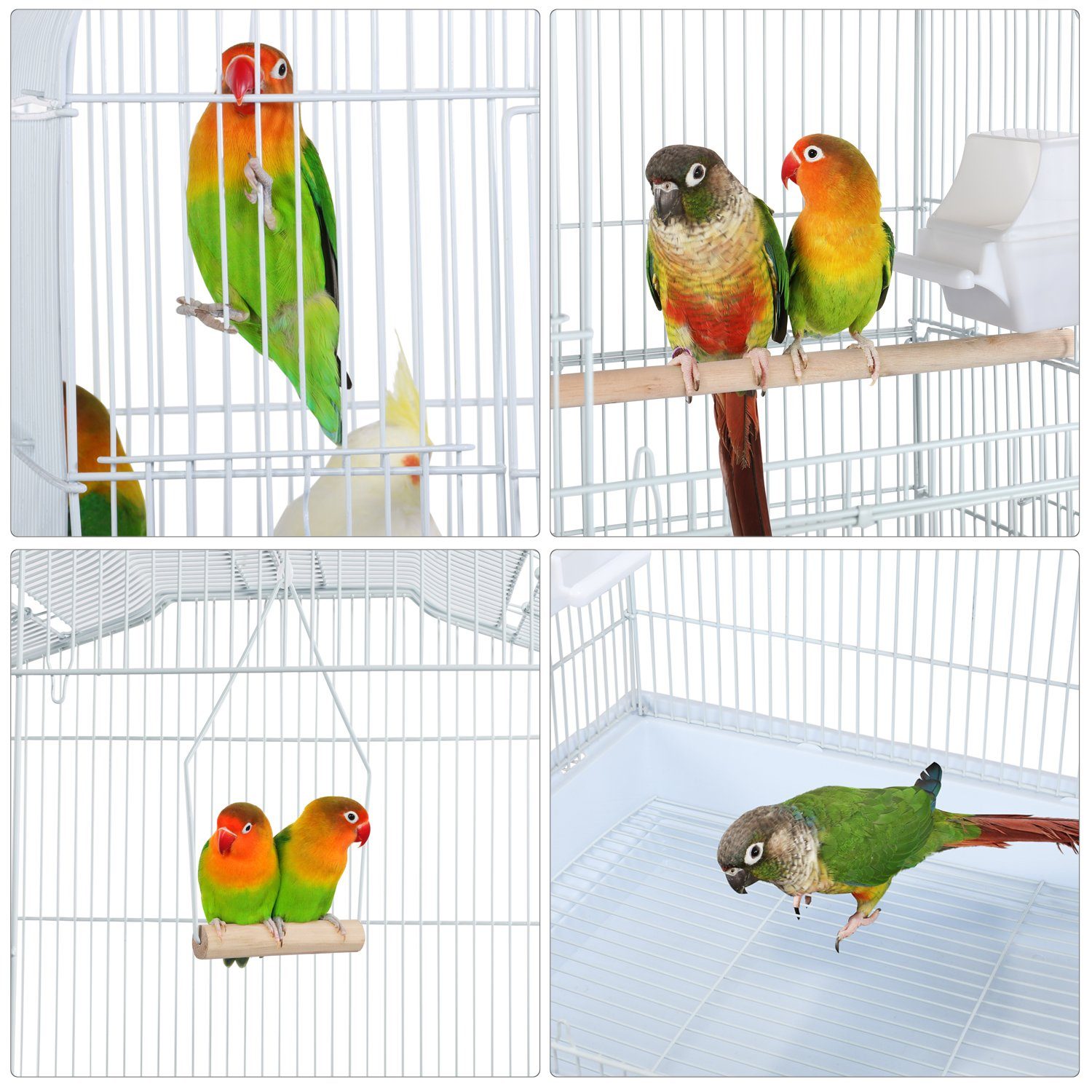 Yaheetech Vogelkäfig Vogelvoliere, Vogelhaus für Papagei Wellensittich