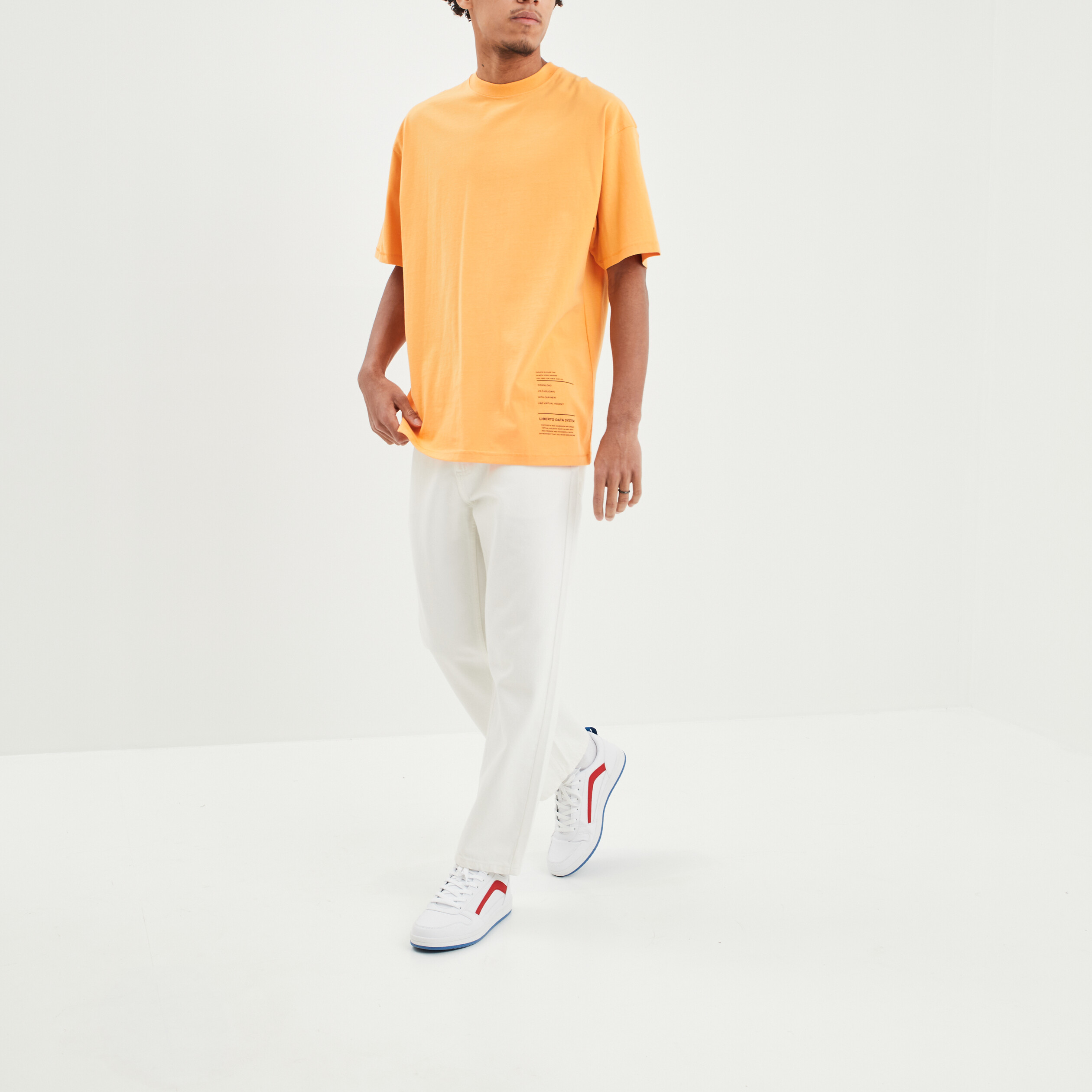 T-shirt manches courtes Liberto orange homme | La Halle