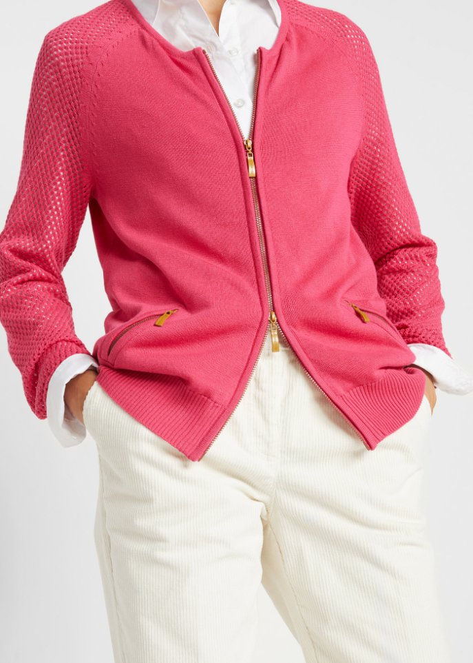 Strickjacke mit Reißverschlusstaschen