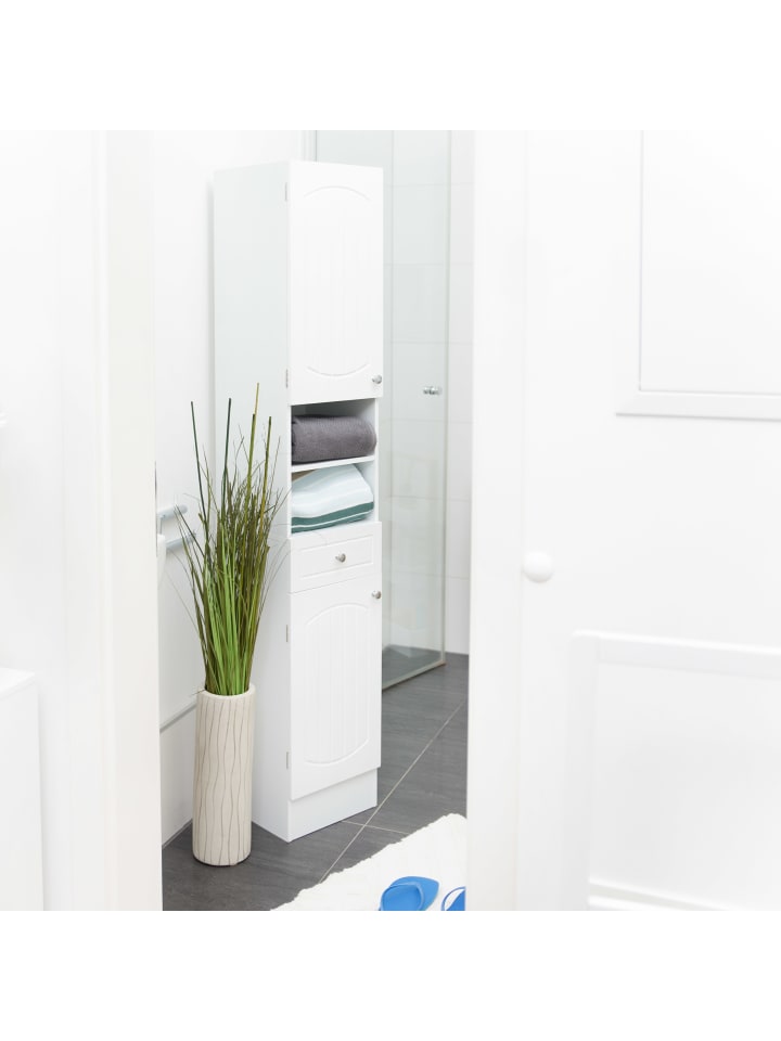 relaxdays Badhochschrank in Weiß - (B)30,5 x (H)173,5 x (T)32 cm günstig kaufen onesize