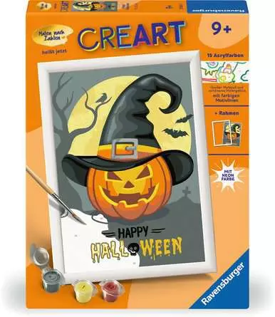 CreArt Happy Halloween - Malen nach Zahlen für Kinder ab 9 Jahren