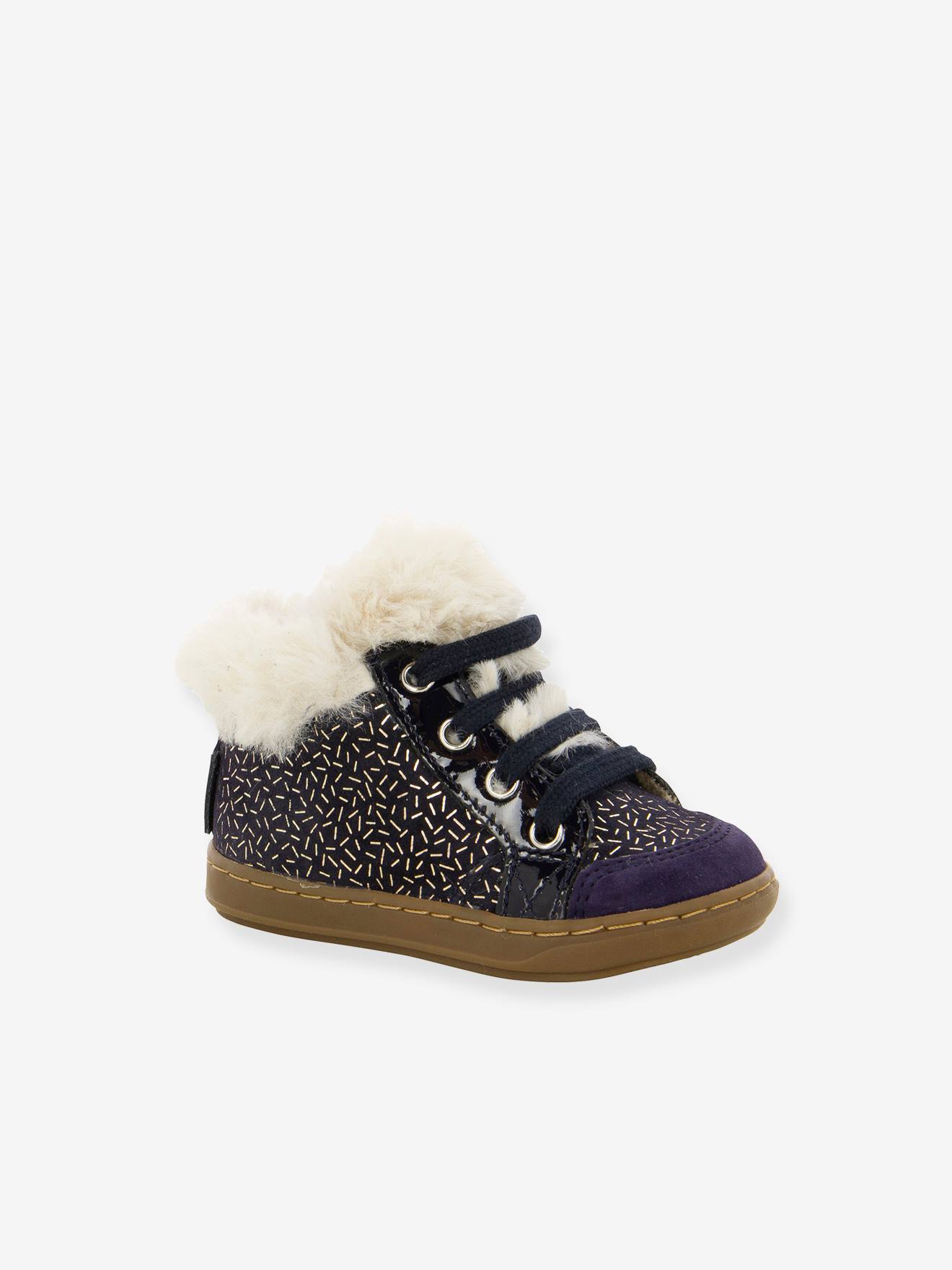 Bottines fourrées bébé Bouba Zip Hair Candy SHOO POM® marine