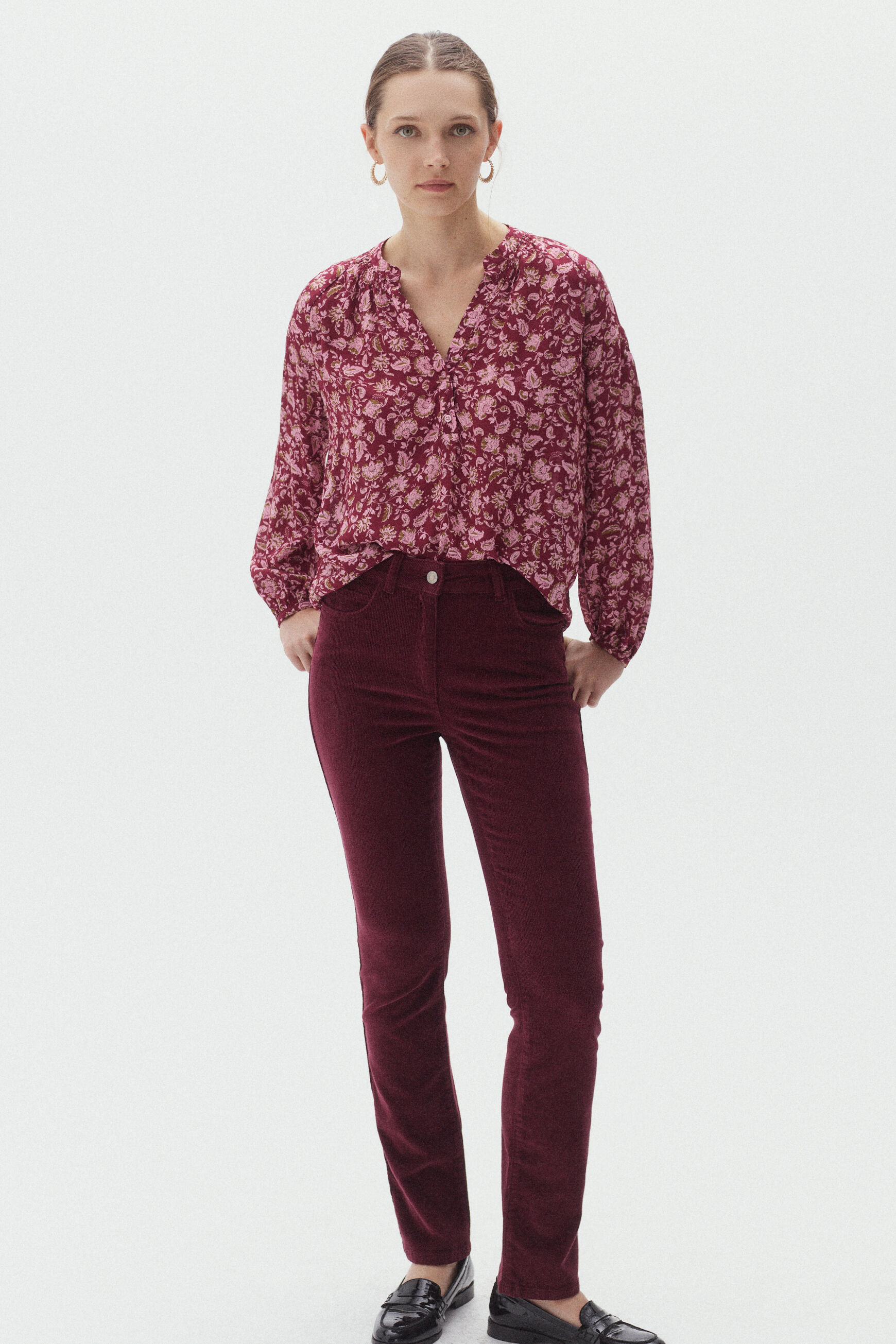 chemisier maelle rose cerise femme