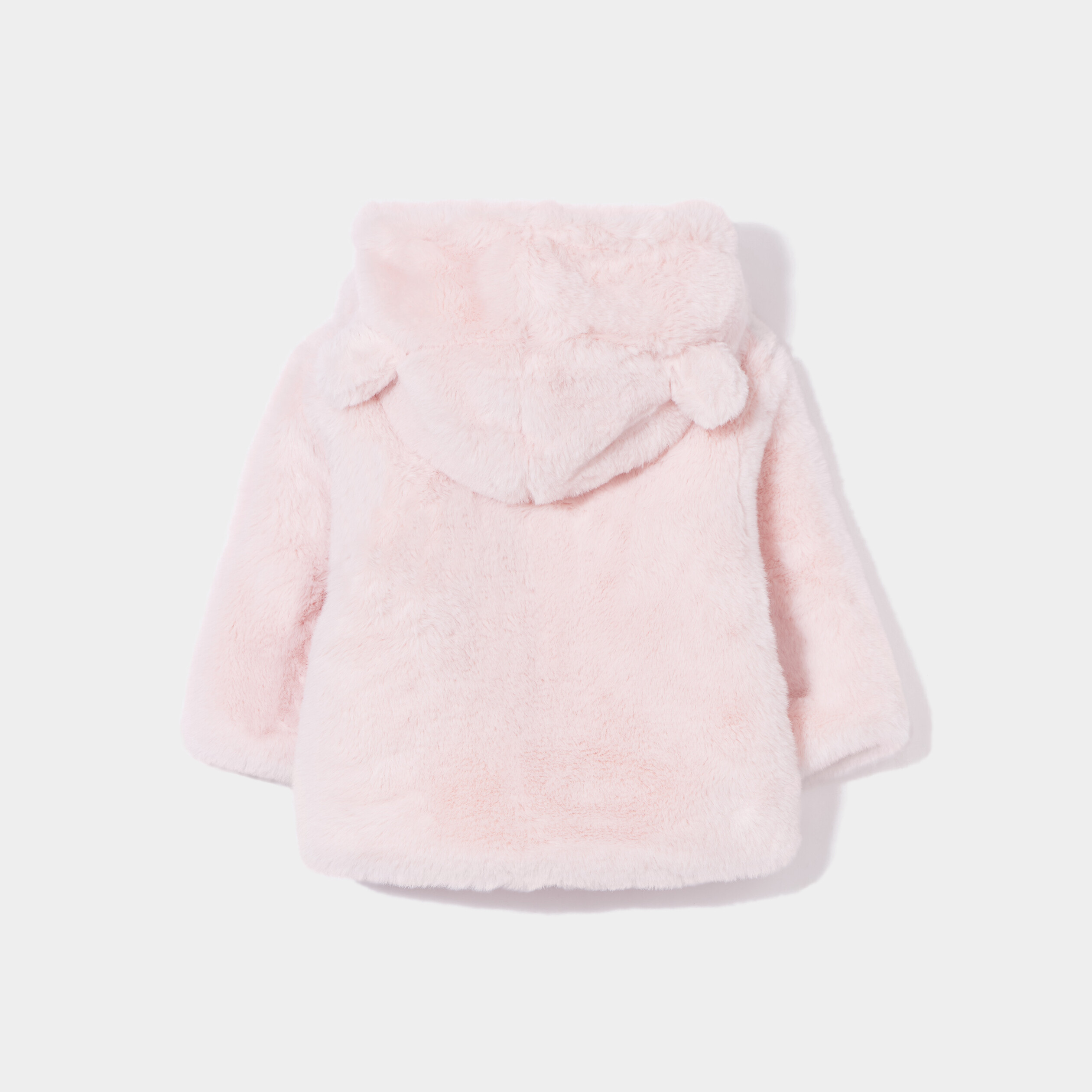 Veste à capuche imitation fourrure rose clair bébé fille | La Halle