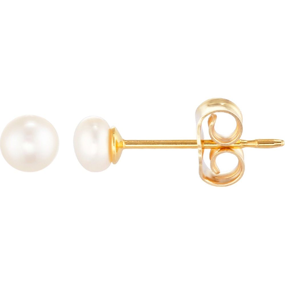 Valeria Boucles d'oreilles à fermoir à poussette 375 Or jaune blanche Boucles d'oreilles