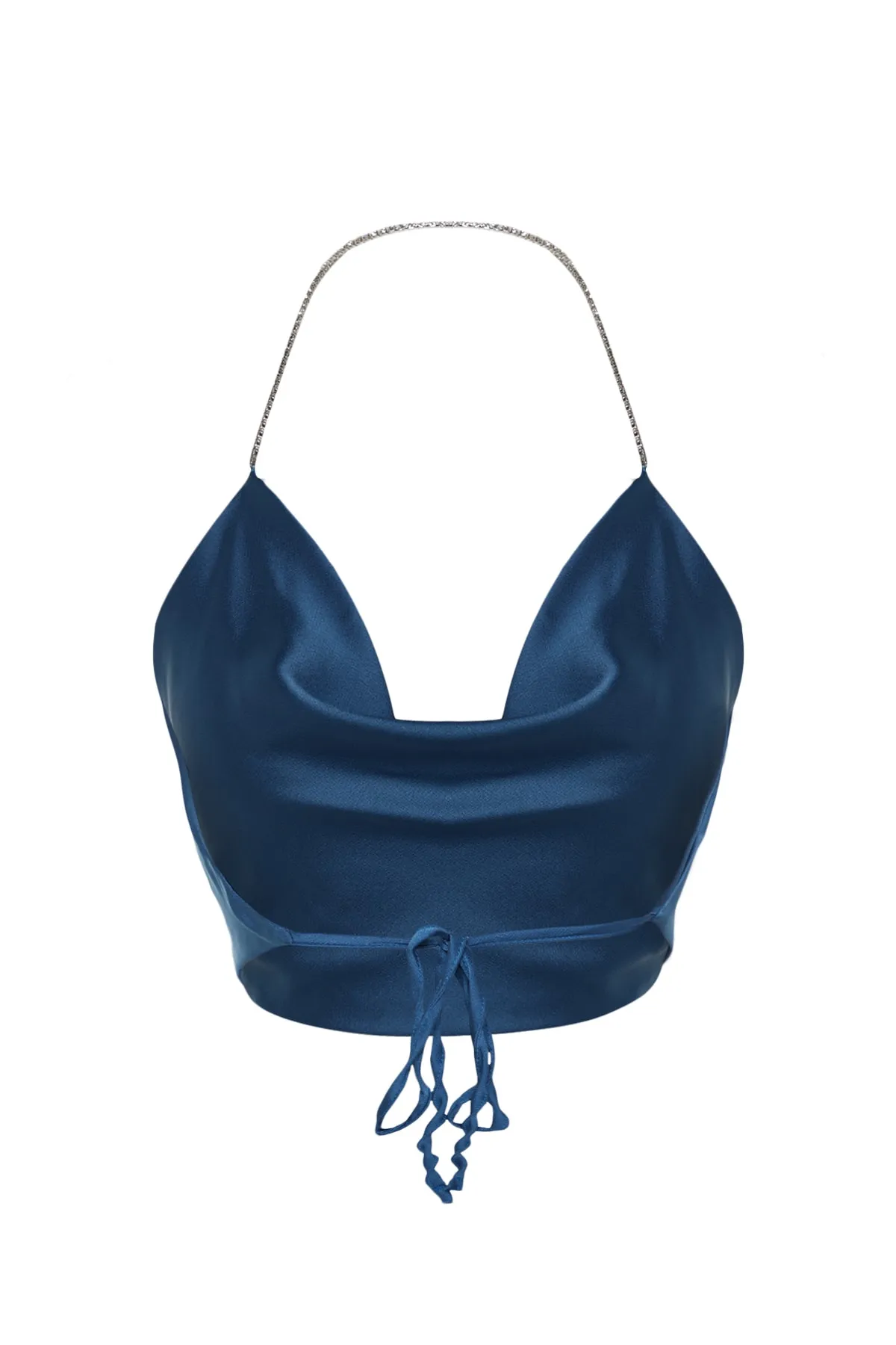 Trendyol Collection  Indigo Stone Strap Detailliertes Satin-Bustier TPRSS22BS0020