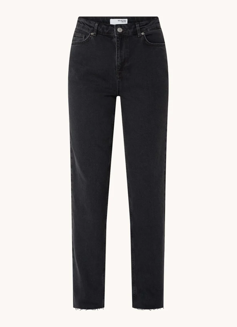 Selected Femme  Roby mid waist straight leg jeans met gekleurde wassing