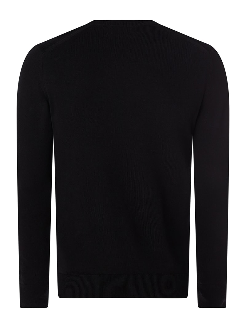 Strickpullover mit Label-Stitching in schwarz