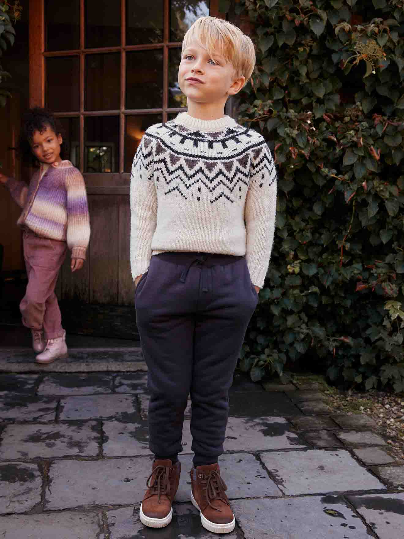Vertbaudet Jungen Sweathose mit Teddyfleece-Futter - anthrazit