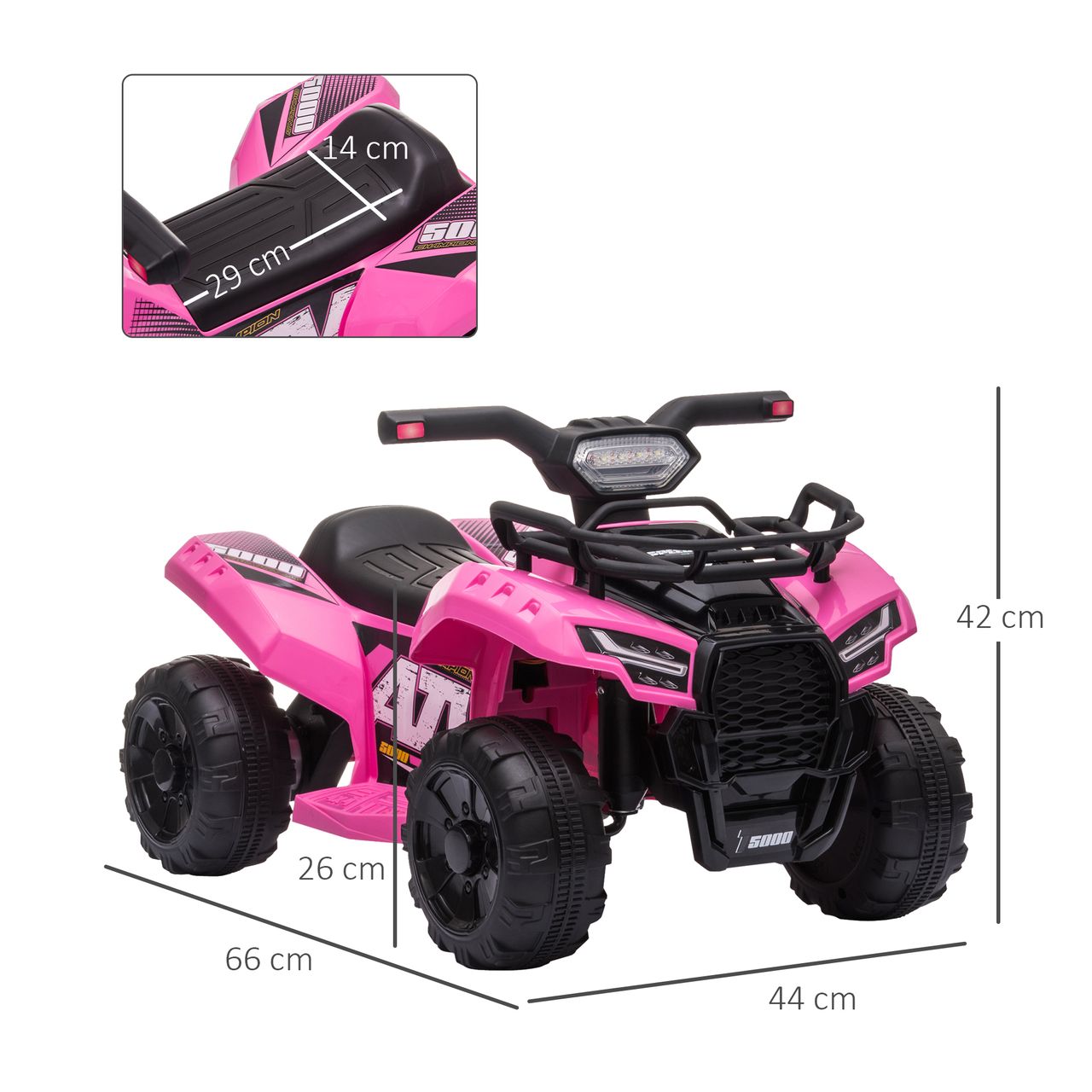HOMCOM Mini Elektro-Quad Kinder Elektro ATV Kinderwagen Kinderauto Rosa