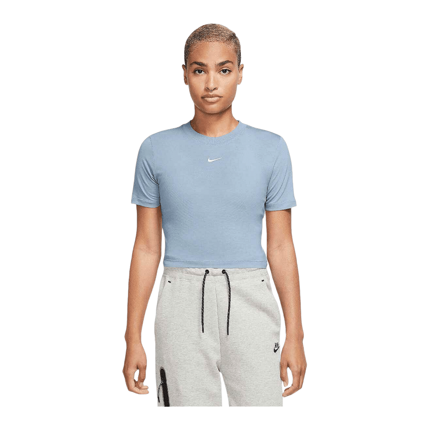 Nike Essential Crop T-Shirt Damen Blau Weiss F441