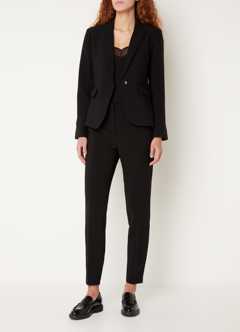 Expresso Blazer with shoulder pads and flap pockets