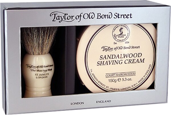 Taylor of Old Bond Street Sandalwood Gift Box Pure Badger Rasierset