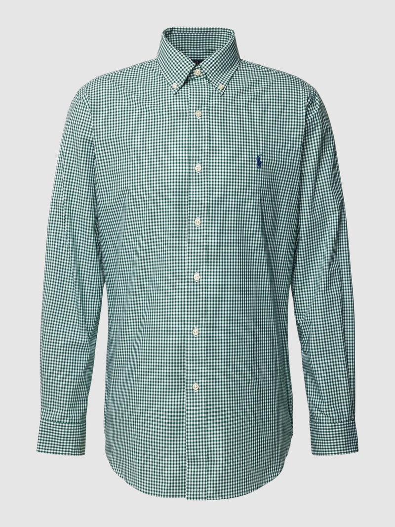 Slim Fit Freizeithemd mit Vichy-Karo in petrol