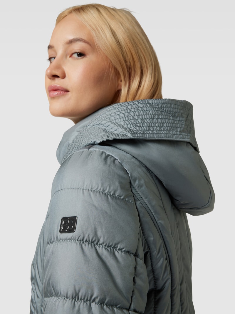 Steppjacke mit Taillengürtel in rauchblau