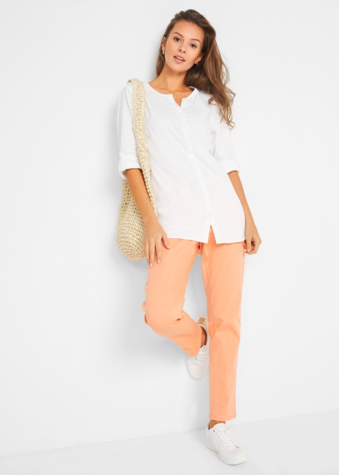 Bluse mit Leinen, 3/4 Arm