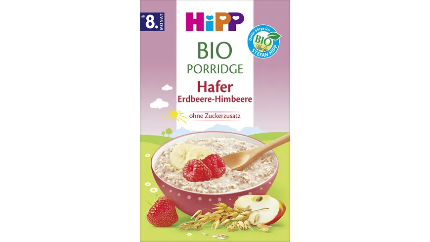 HiPP Bio Porridge 250g: Hafer Erdbeere-Himbeere - ohne Zuckerzusatz 250 g