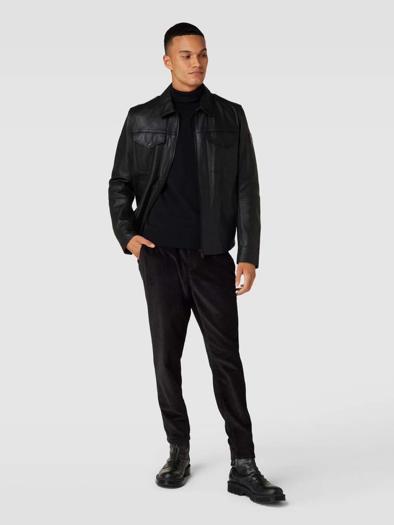 Cordhose aus reiner Baumwolle in schwarz