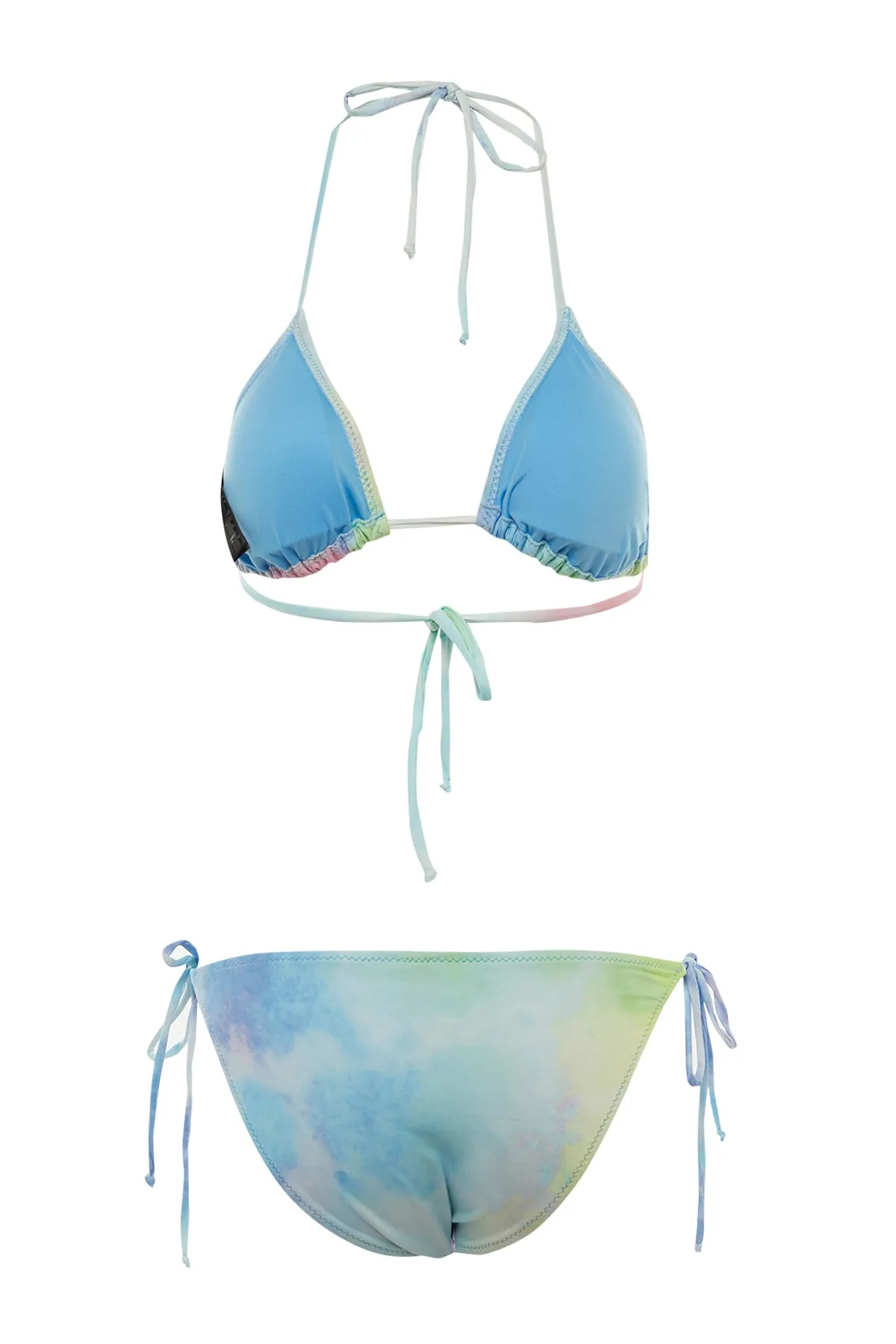 Trendyol Collection  Blaues, dreieckiges Bikini-Set zum Binden, reguläre Passform TBESS22BT0003
