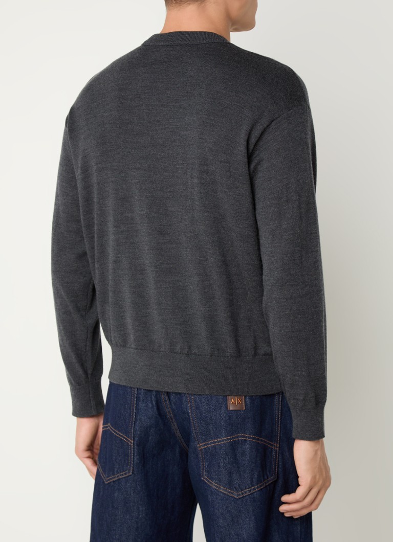 Emporio Armani Fine-knit pullover in virgin wool blend