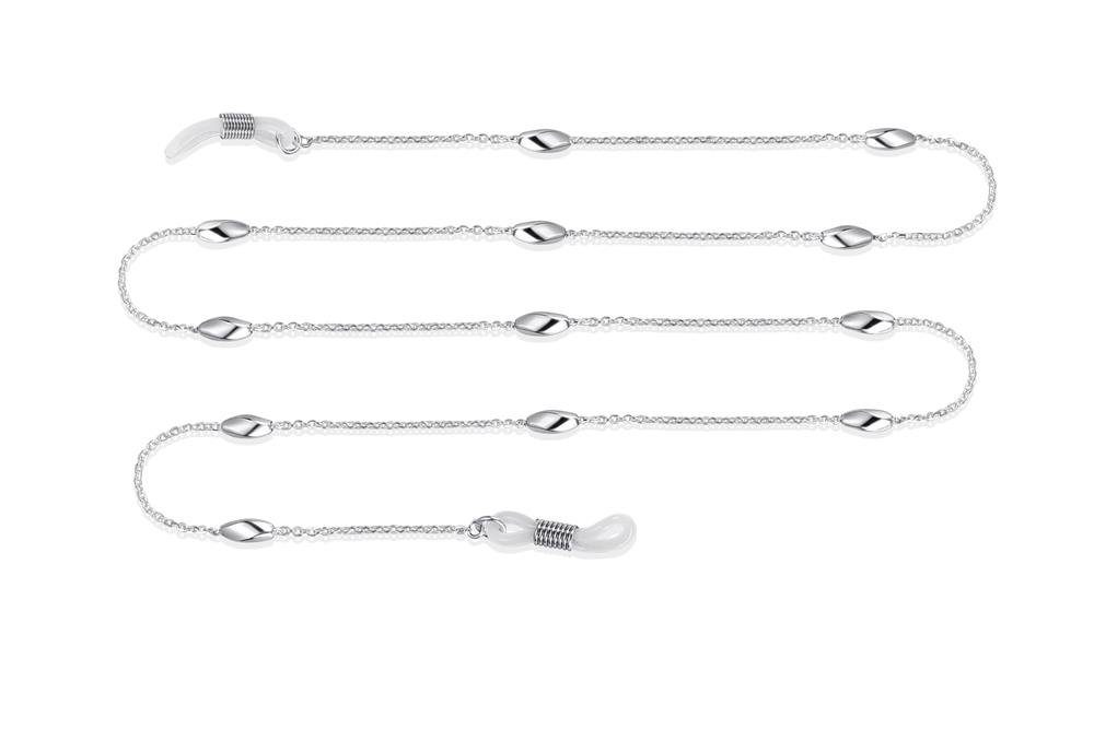 Silberkettenstore Brillenkette Brillenkette No. 7, Ankerkette 1,4mm mit Oliven - 925 Silber