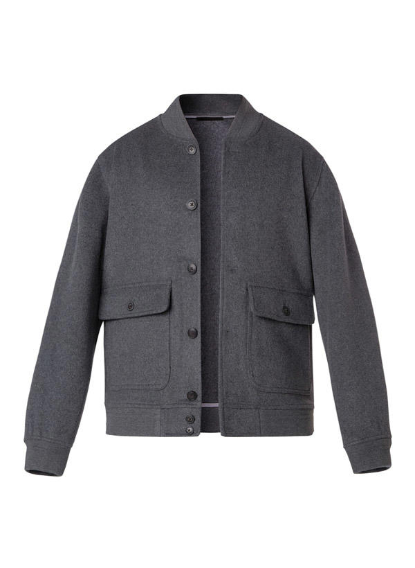 HACKETT, Blouson, Wolltuch-Mix ungefüttert, grau meliert