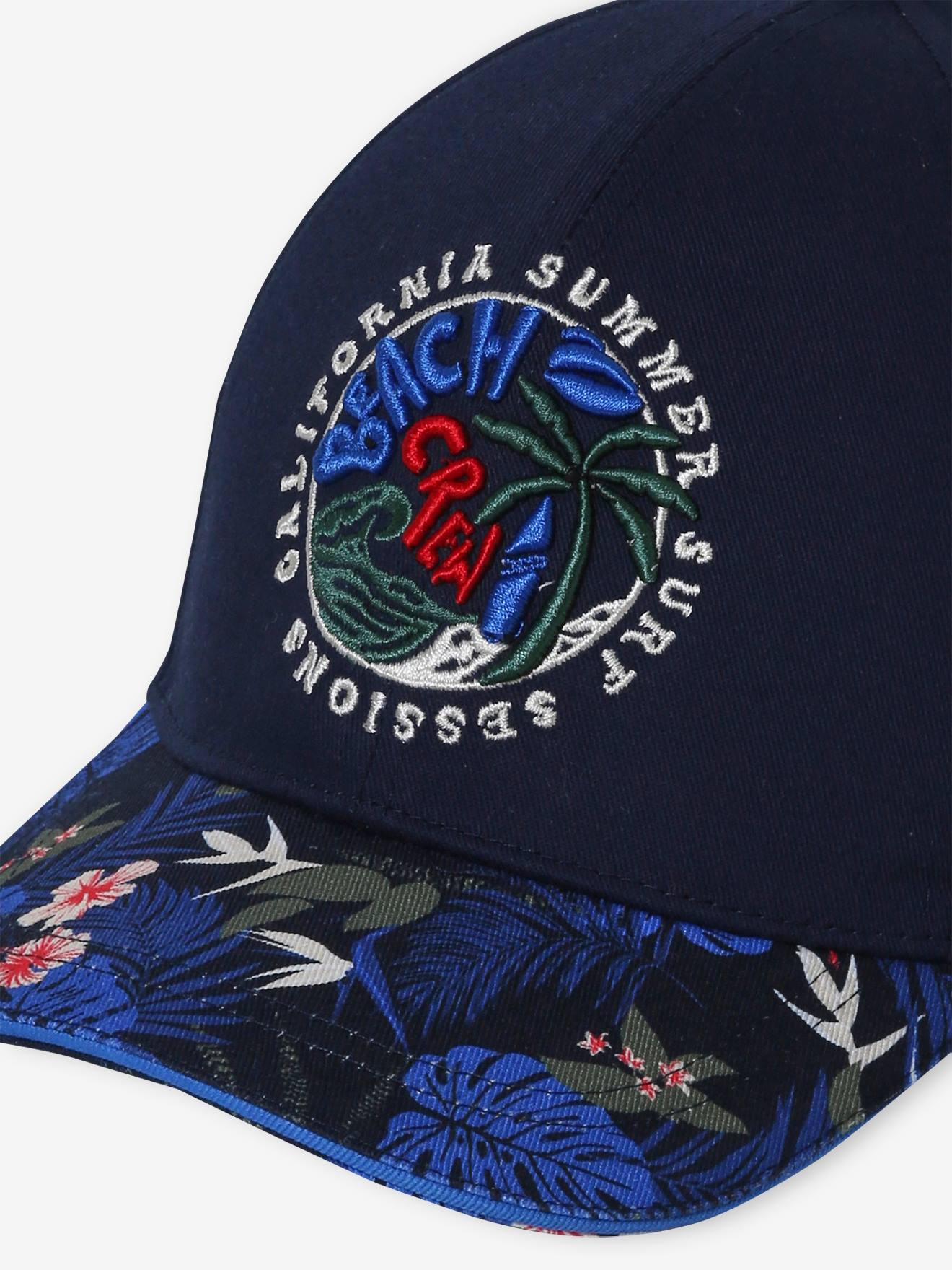 Casquette imprimée esprit tropical garçon marine