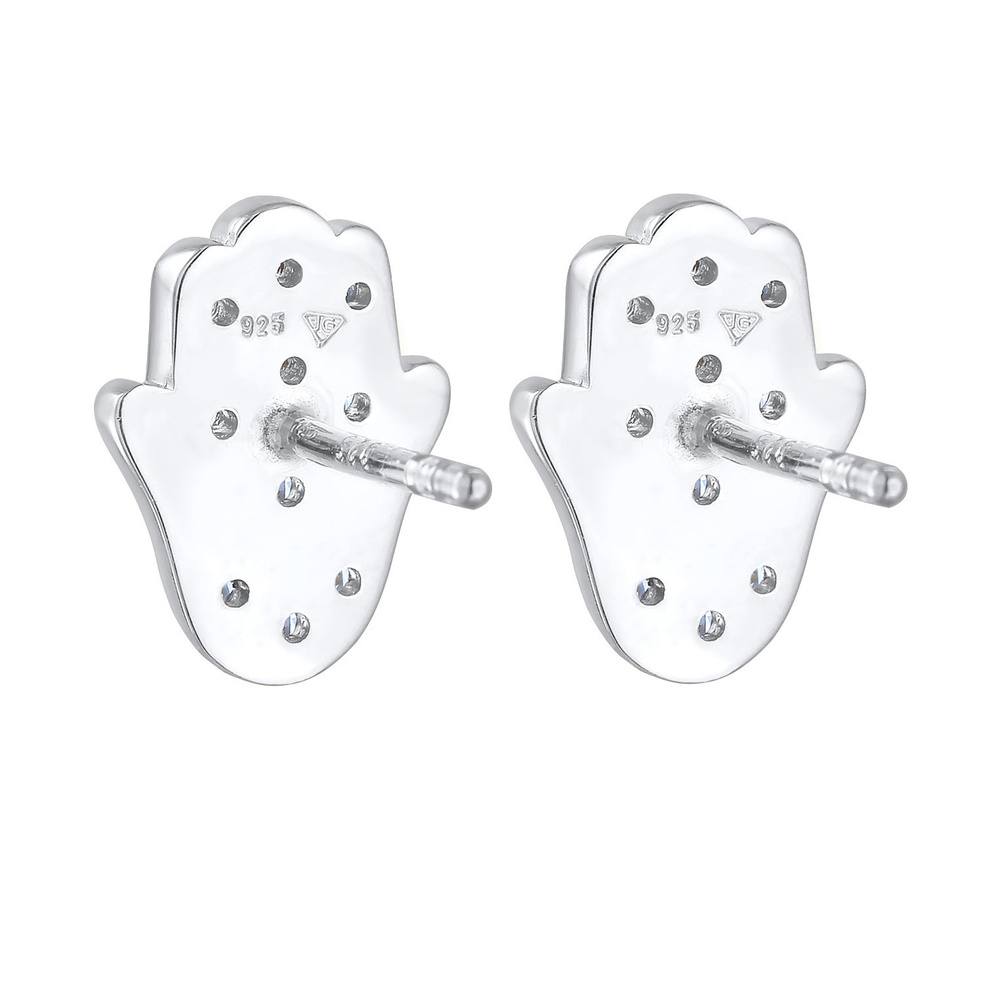 Elli Elli Boucles d'Oreilles Femmes Clous d'oreilles Hamsa main symbole avec Cristal d Boucles d'oreilles