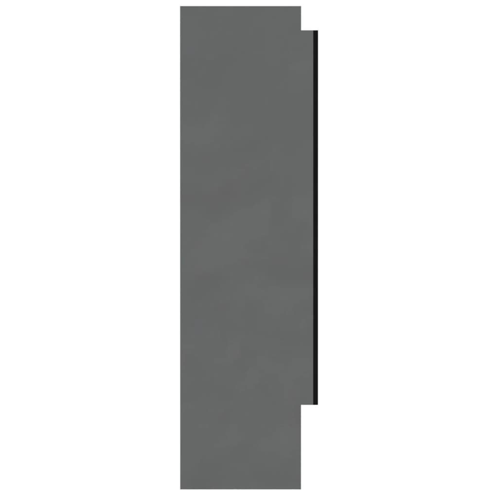 vidaXL Badezimmerspiegelschrank Spiegelschrank fürs Bad 80x15x60 cm MDF Glänzend Grau (1-St)