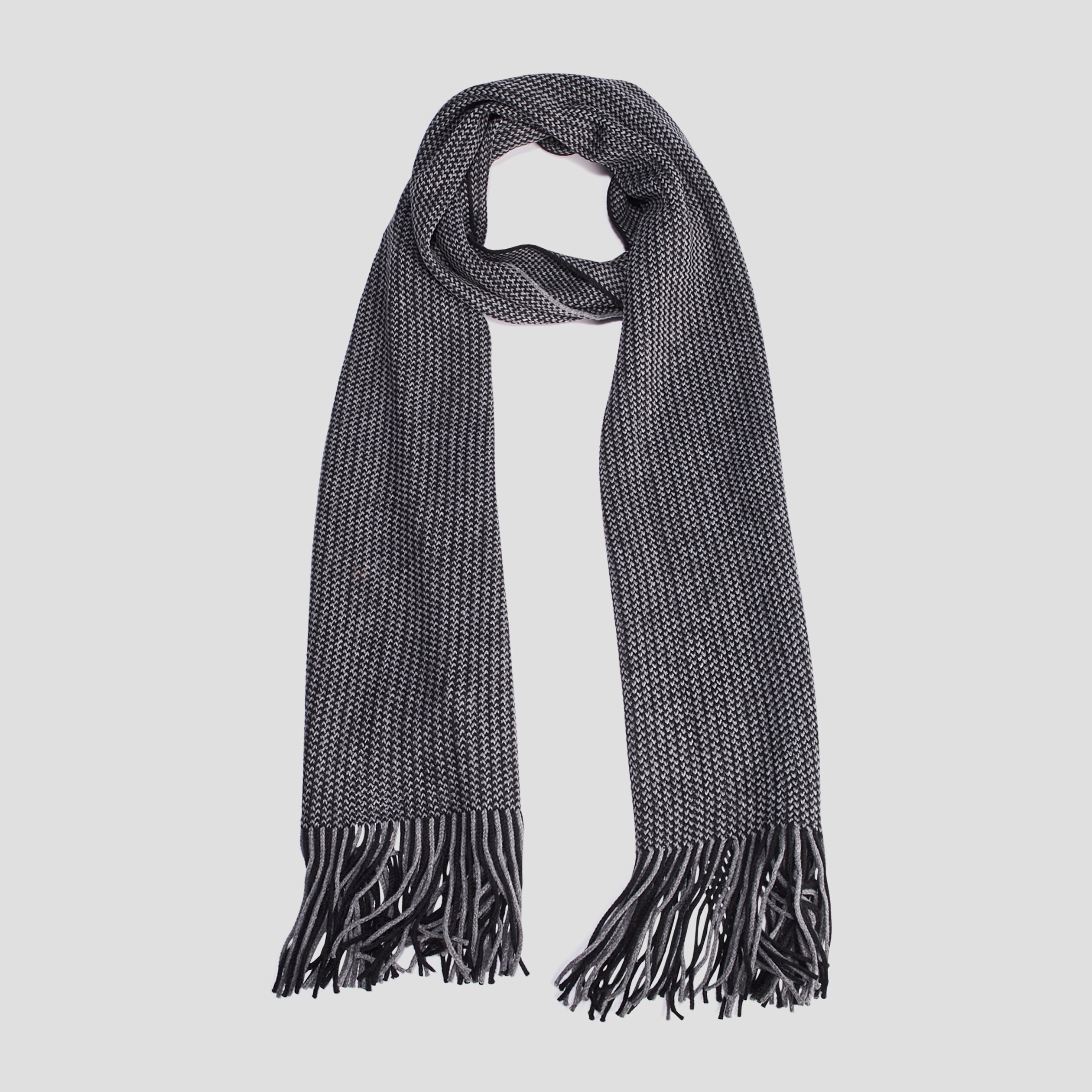 Écharpe avec franges gris homme | La Halle
