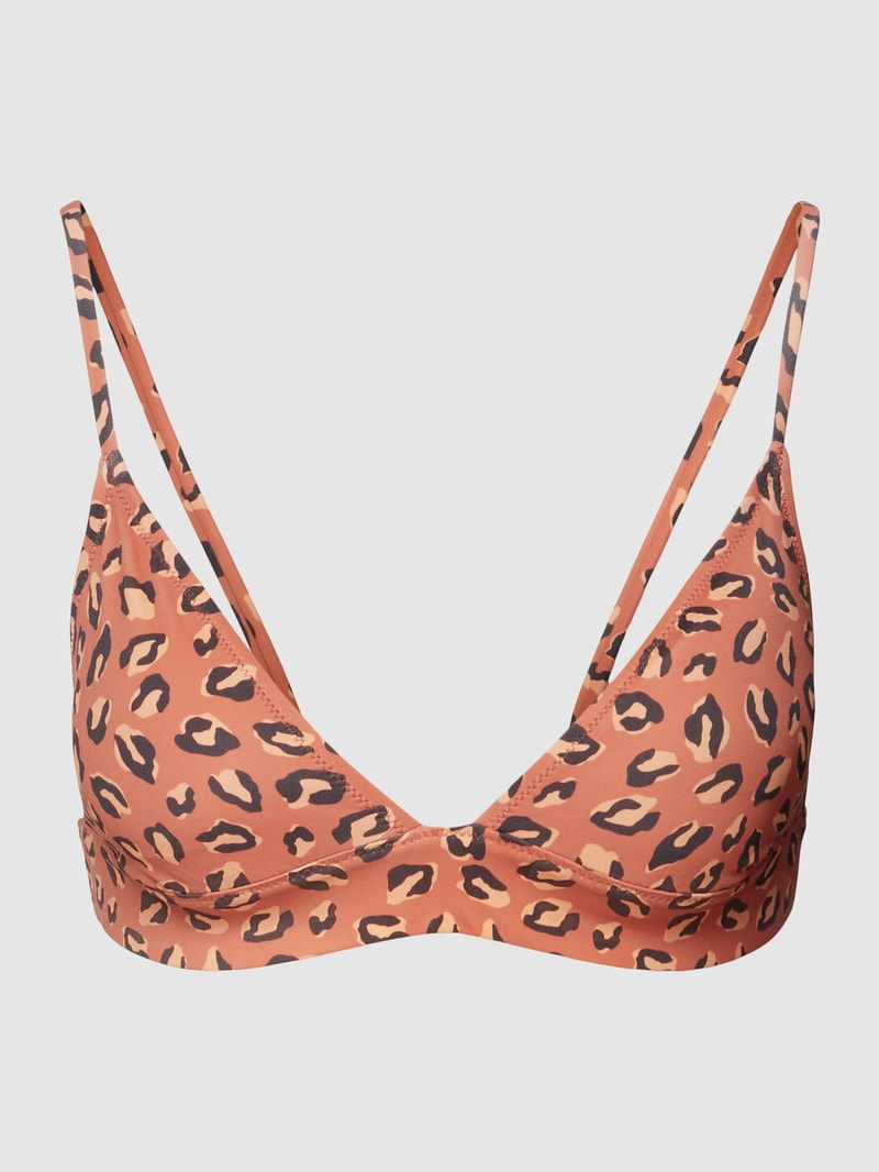Bikini-Oberteil mit Allover-Muster in orange