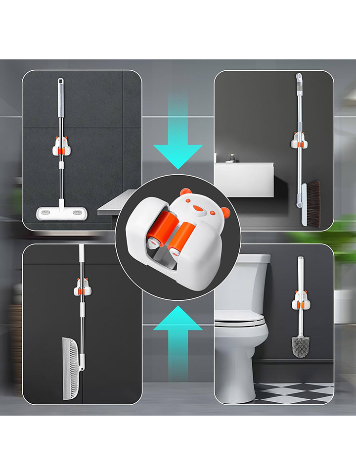 Joybos Besenhalterung in Weiß/ Orange - (B)6 x (H)8 x (T)3 cm günstig kaufen onesize