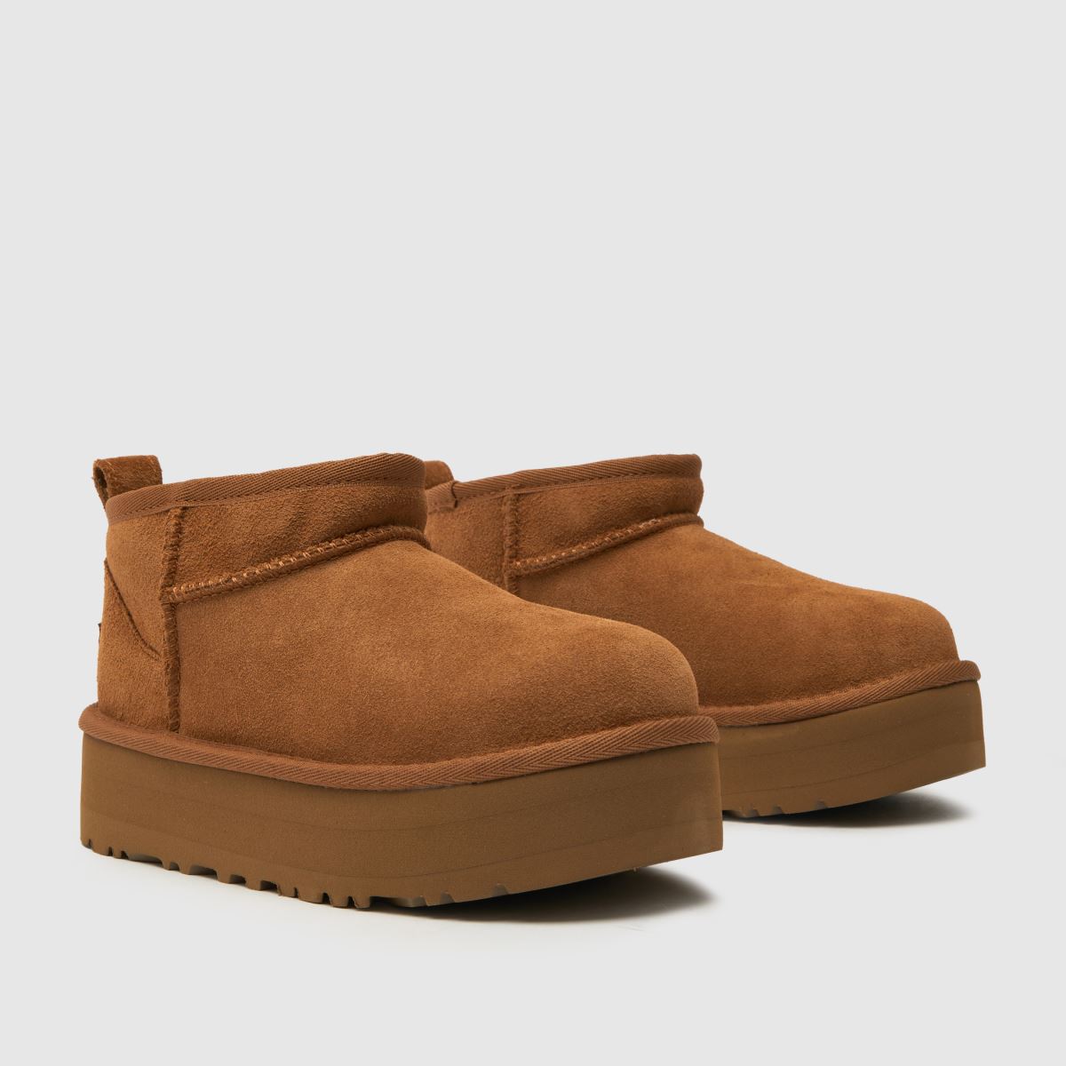 UGG kastanjfärgade klassiska ultra mini-plattformsstövlar för juniorer