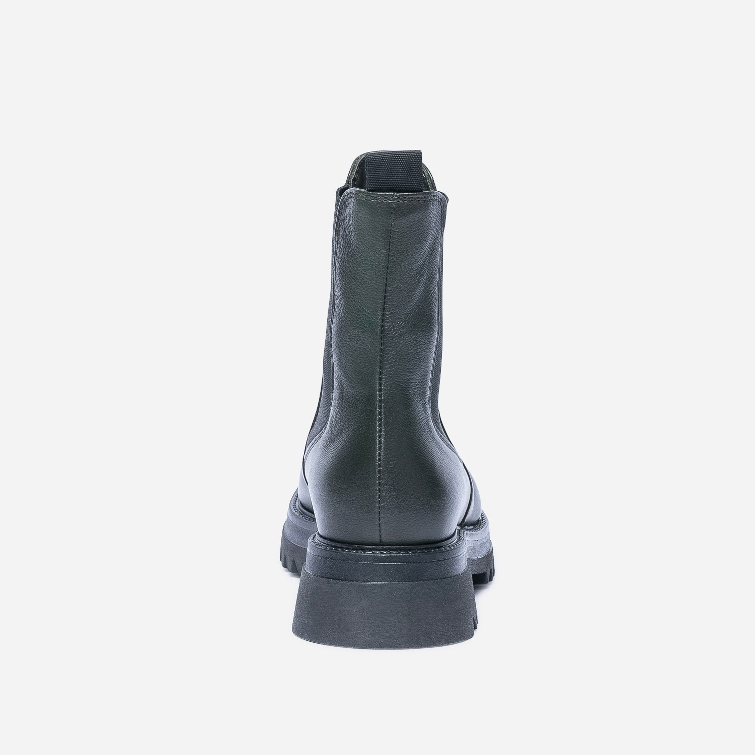 Chelsea boots TEXTO kaki en cuir à semelle crantée