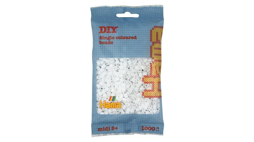 Hama - Bügelperlen im Beutel, ca 1000 Stück, weiss