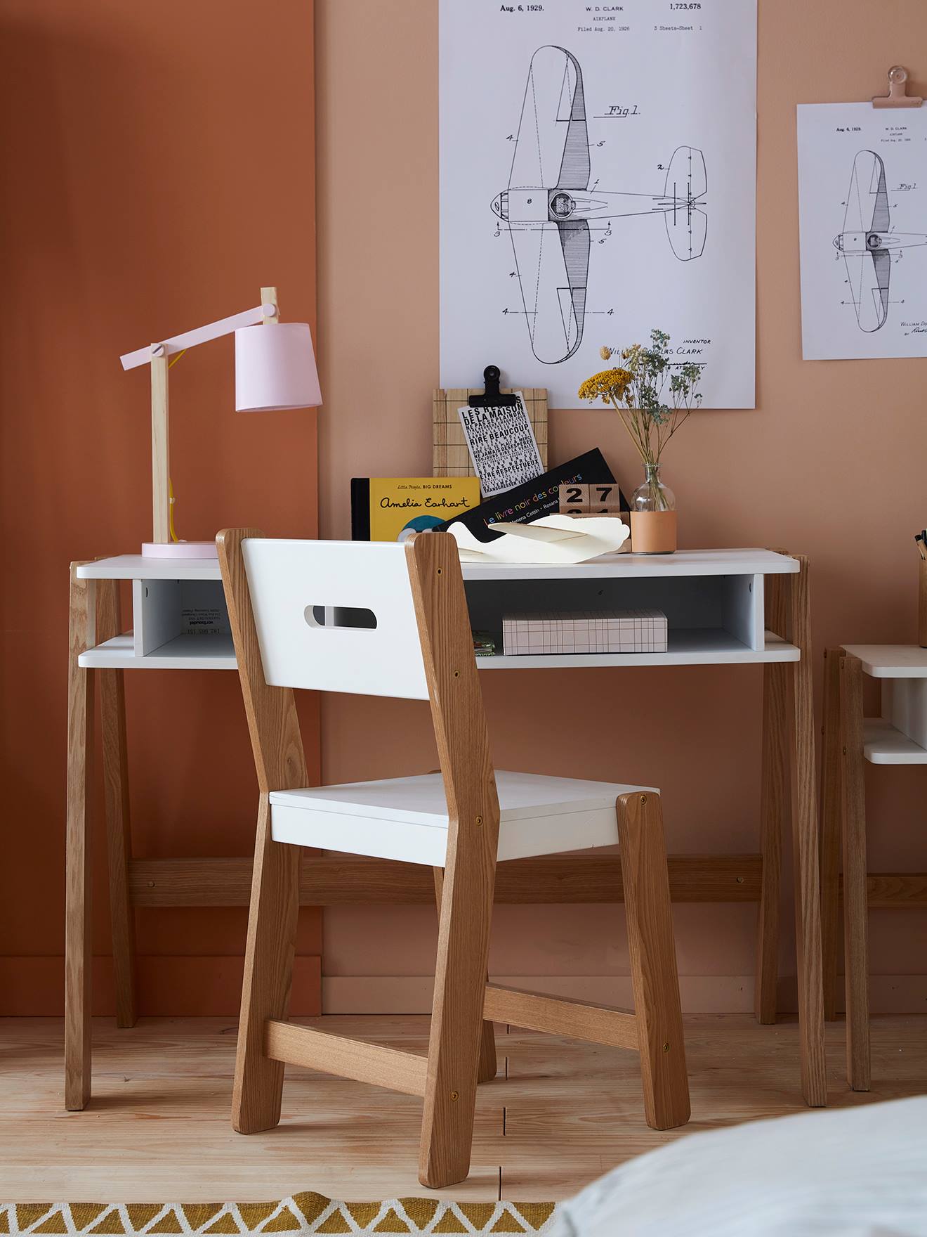 Vertbaudet Kinderschreibtisch ARCHITEKT JUNIOR - rosa/natur