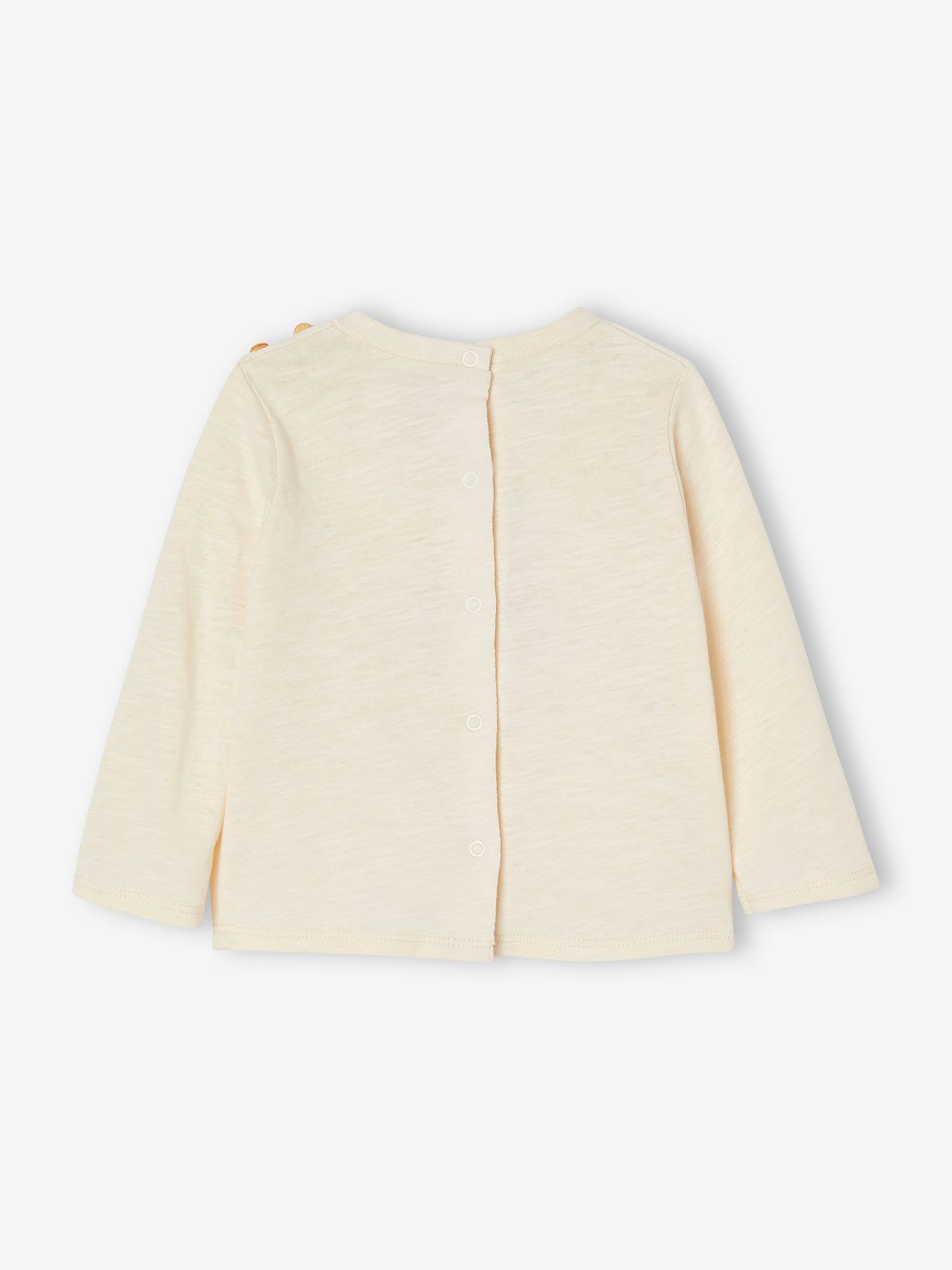 T-shirt bébé en coton flammé écru