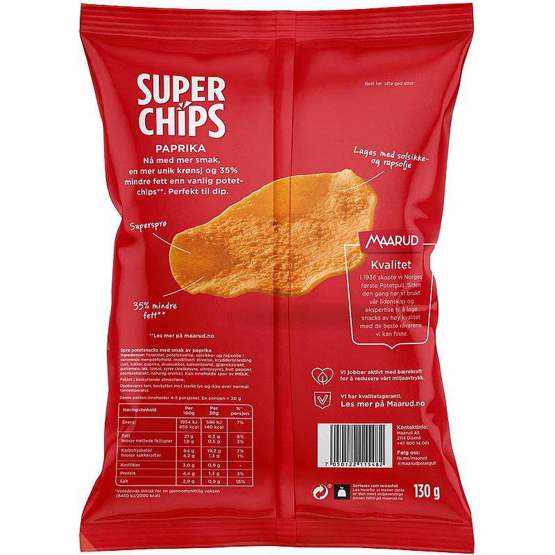 Maarud Superchips 130 g Paprika Maarud